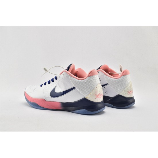 Nike Kobe 5 Black Mamba Mens Protro White Pink Blue Basektball Shoes CD4991 600