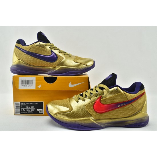 Nike Kobe 5 Black Mamba Mens Undefeated Hall of Fame Metallic Gold Field Purple Red DA6809 700