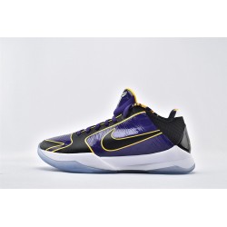 Nike Kobe 5 Black Mamba Mens Week Purple Black Basketball Shoes CD4991 500 