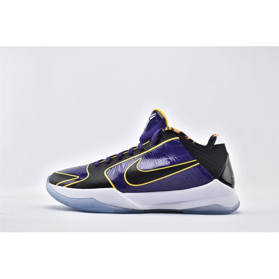 Nike Kobe 5 Black Mamba Mens Week Purple Black Basketball Shoes CD4991 500