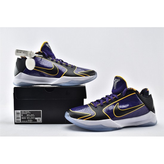 Nike Kobe 5 Black Mamba Mens Week Purple Black Basketball Shoes CD4991 500
