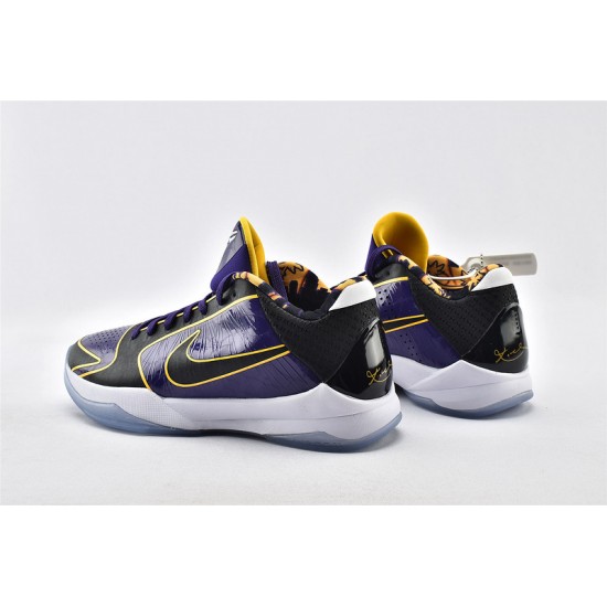 Nike Kobe 5 Black Mamba Mens Week Purple Black Basketball Shoes CD4991 500