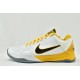 Nike Kobe 5 Black Mamba Mens White Black Yellow Basketball Shoes 386430 104