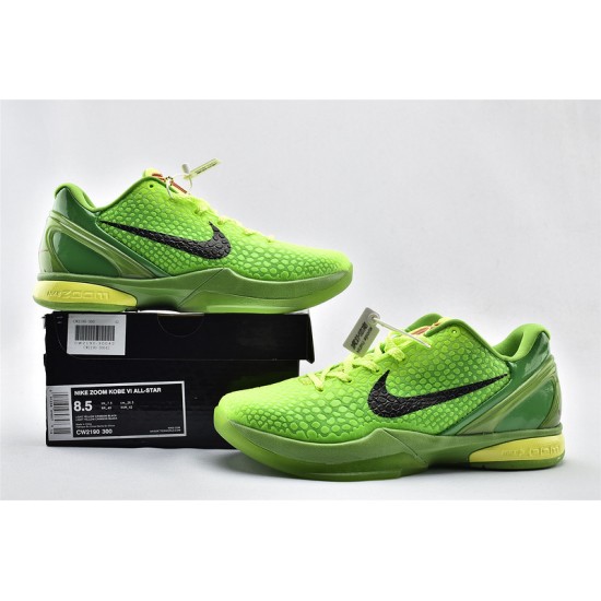 Nike Kobe 6 Black Mamba Grinch Green Apple Volt Crimson Black Mens Basketball Shoes CW2190 300