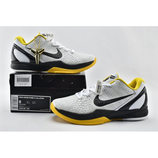 Nike Kobe 6 Black Mamba White Del Sol Basketball Shoes Mens CW2190 100