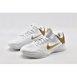 Nike Zoom Kobe 5 Big Stage Home Summit Gold White Metallic White Mtllc Mens Basketball Shoes 386429 108 