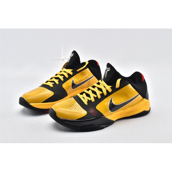 Nike Zoom Kobe 5 Protro Big Stage Bruce Lee Black Yellow Basketball Shoes Mens 386429 701