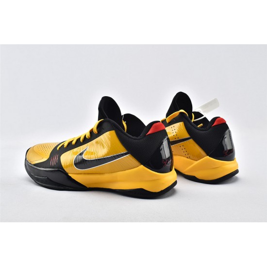 Nike Zoom Kobe 5 Protro Big Stage Bruce Lee Black Yellow Basketball Shoes Mens 386429 701