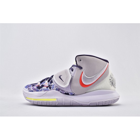 Nike Kyrie 6 EP Grey Purple Camouflage Sneakers On Sale Basketball Shoes Mens CD5031 500