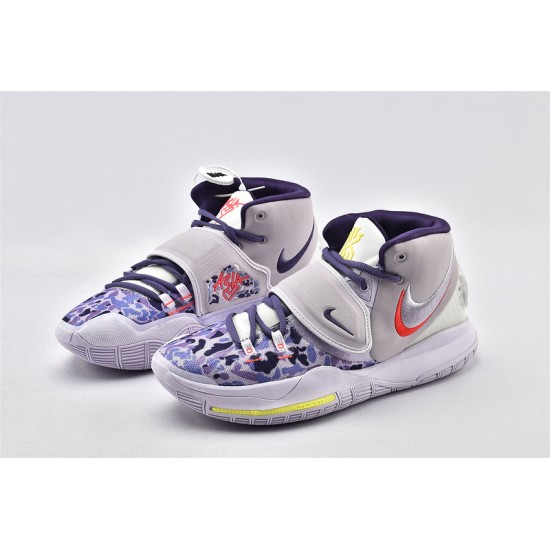 Nike Kyrie 6 EP Grey Purple Camouflage Sneakers On Sale Basketball Shoes Mens CD5031 500