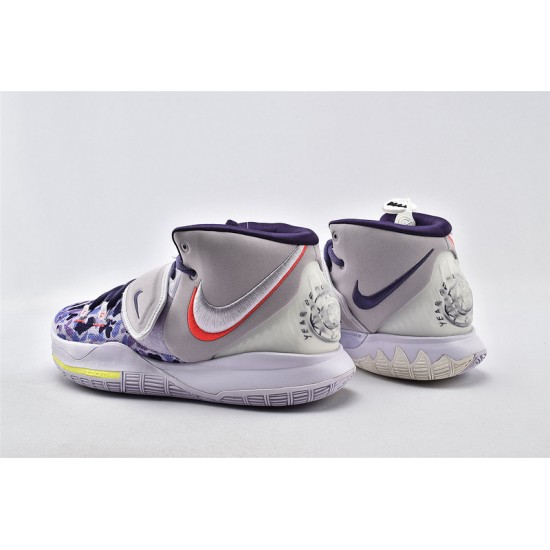 Nike Kyrie 6 EP Grey Purple Camouflage Sneakers On Sale Basketball Shoes Mens CD5031 500