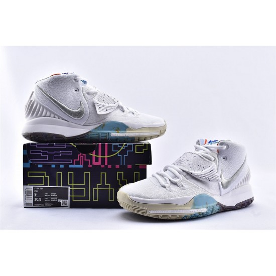 Nike Kyrie 6 Mens EP White Starry Splash Blue Shoes BQ9377 102