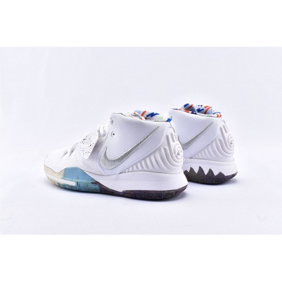 Nike Kyrie 6 Mens EP White Starry Splash Blue Shoes BQ9377 102