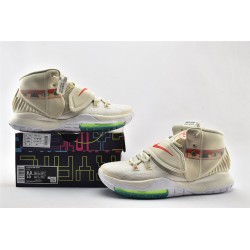 Nike Kyrie 6 N7 Light Cream Flash Crimson Sail Basketball Shoes Mens CW1785 200 