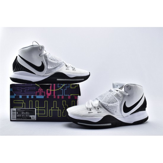 Nike Kyrie 6 Oreo White Black Pure Platinum Ivring Mens Basketball Shoes BQ4630 100