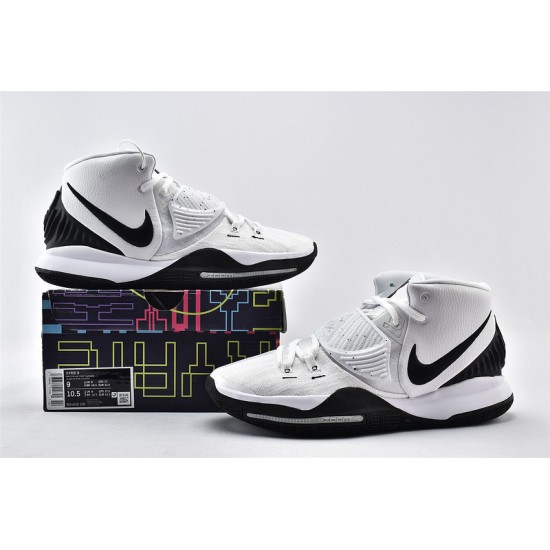 Nike Kyrie 6 Oreo White Black Pure Platinum Kyrie Ivring Basketball Shoes Mens BQ4630 100