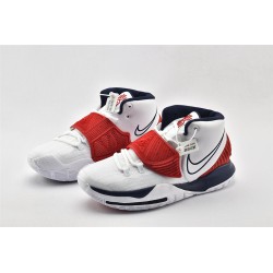 Nike Kyrie 6 White Red Blue Basketball Shoes Mens BQ4630 102 