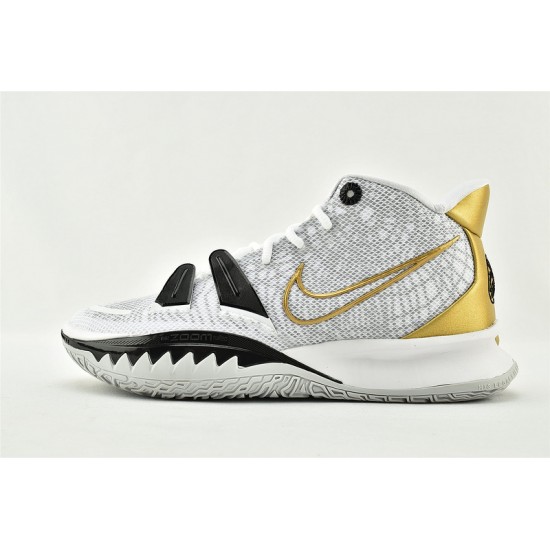 Nike Kyrie 7 EP White Metallic Gold Black Grey Fog On Sale Basketball Shoes CQ9327 101