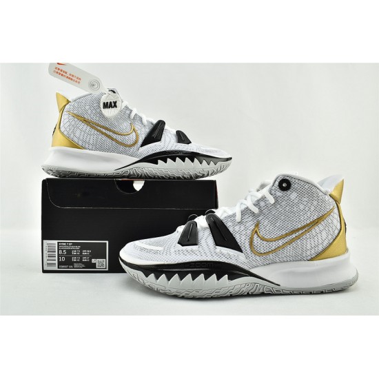 Nike Kyrie 7 EP White Metallic Gold Black Grey Fog On Sale Basketball Shoes CQ9327 101