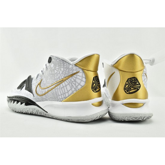 Nike Kyrie 7 EP White Metallic Gold Black Grey Fog On Sale Basketball Shoes CQ9327 101