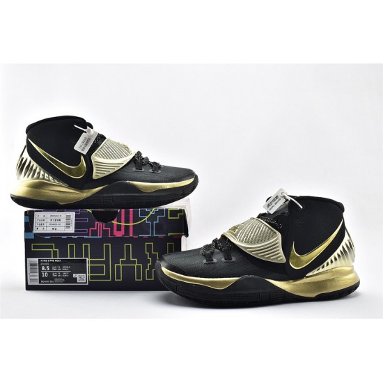 Nike Zoom Kyrie 6 Black Metallic Gold Basketball Shoes Mens BQ4630 501