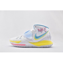 Nike Zoom Kyrie 6 EP Neon Graffiti White Blue Fury Opti Yellow Basketball Shoes Mens BQ4631 101 