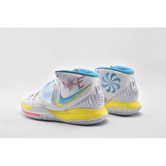 Nike Zoom Kyrie 6 EP Neon Graffiti White Blue Fury Opti Yellow Basketball Shoes Mens BQ4631 101