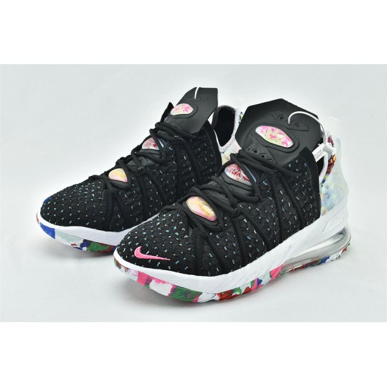 Nike Lebron 18 Black Pink White Multi Color Basketball Shoes Mens CQ9283 002