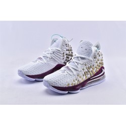 Nike Zoom Lebron 17 Battleknit 2.0 White Purple Gold Shoes Basketball Shoes BQ3177 919 