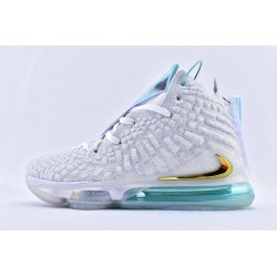 Nike Zoom Lebron 17 Future Air Mens Basketball Shoes White Grey Blue BQ3177 919 