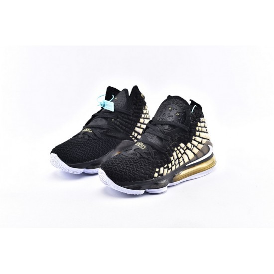 Nike Zoom Lebron 17 Mens Black White Gold James Basketball Shoes BQ3177 904