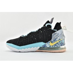 Nike Zoom Lebron 18 EP Reflections Black Bleached Aqua Topaz Gold Mens Basketball Shoes DB7644 003 