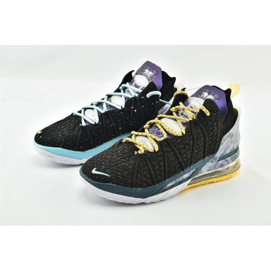 Nike Zoom Lebron 18 EP Reflections Black Bleached Aqua Topaz Gold Mens Basketball Shoes DB7644 003